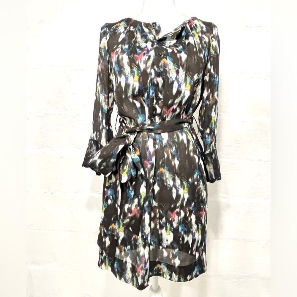 RACHEL RACHEL ROY COLORFUL SHEER PULLOVER DRESS